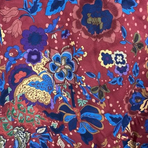 Elizabeth & James Drew Open Front Kimono Size M Rust Floral - Picture 10 of 12
